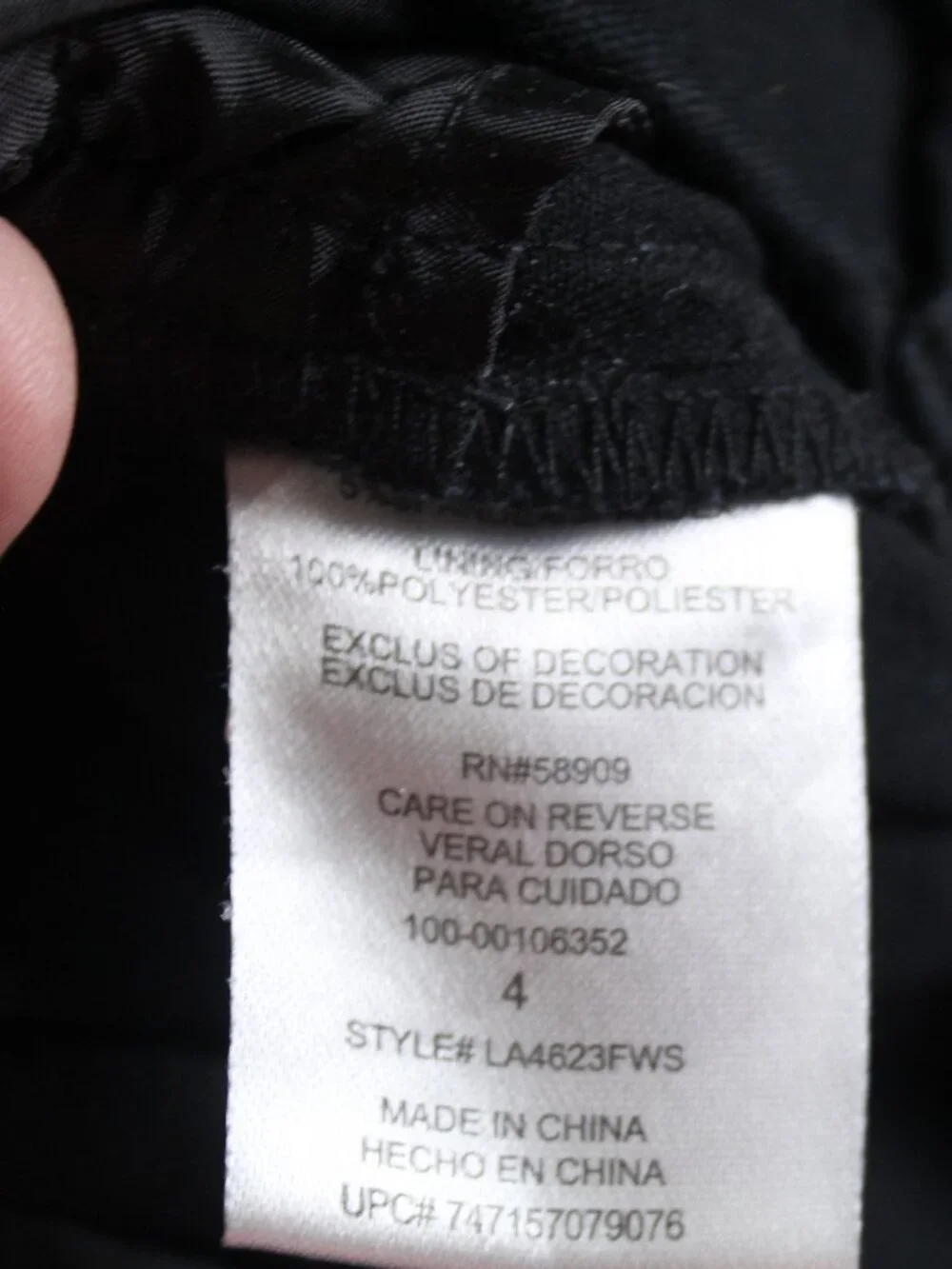 Gibson + Latimer Size 4 Black Mid Rise Straight Leg Chino Pants